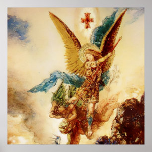 „St. Michael besiegt Satan“ von Gustave Moreau Poster