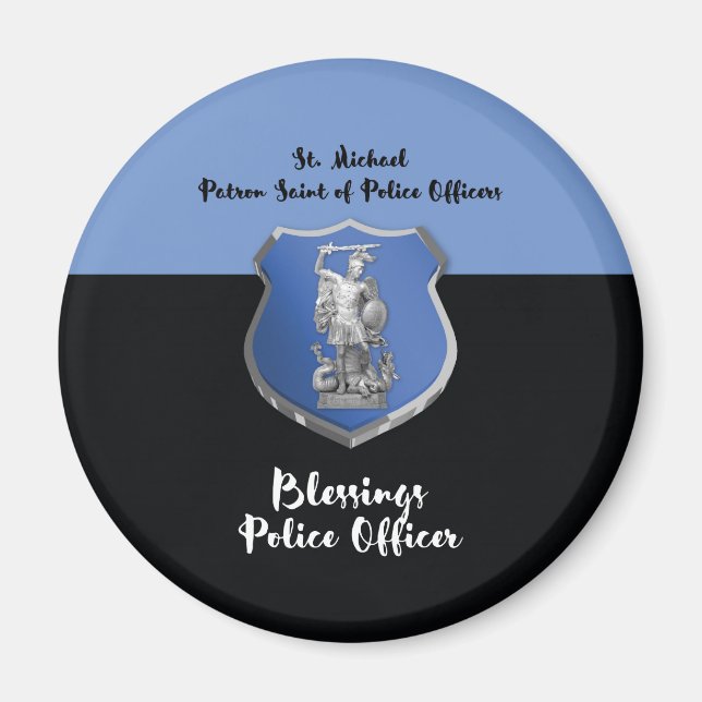 St. Michael Blessings zum neuen Polizeibeamten Magnet (Vorne)