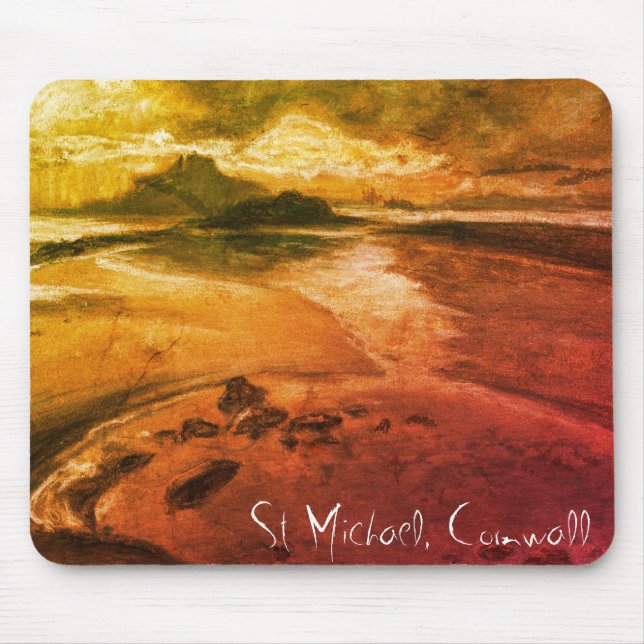 St Michael, Cornwall Beach Landschaft Art Mousepad (Vorne)
