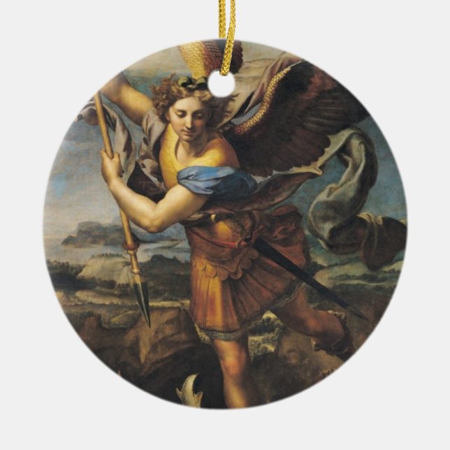St Michael, das den Dämon, 1518 überwältigt Keramikornament (Vorne)