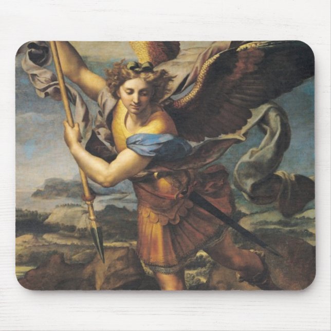St Michael, das den Dämon, 1518 überwältigt Mousepad (Vorne)
