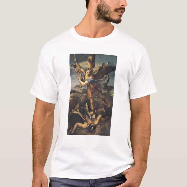 St Michael, das den Dämon, 1518 überwältigt T-Shirt (Vorderseite)