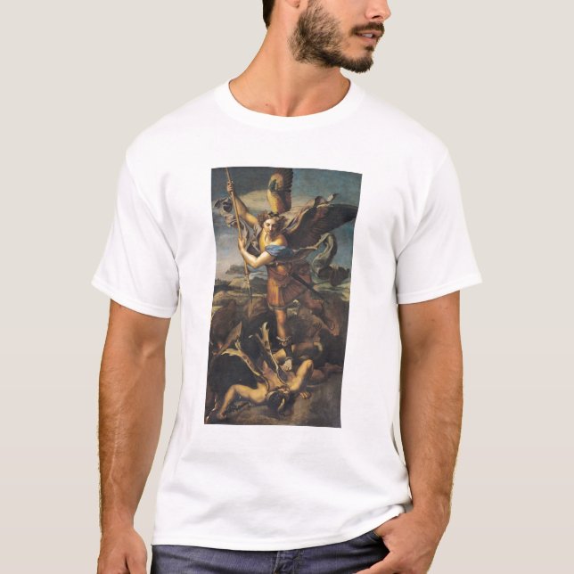 St Michael, das den Dämon, 1518 überwältigt T-Shirt (Vorderseite)