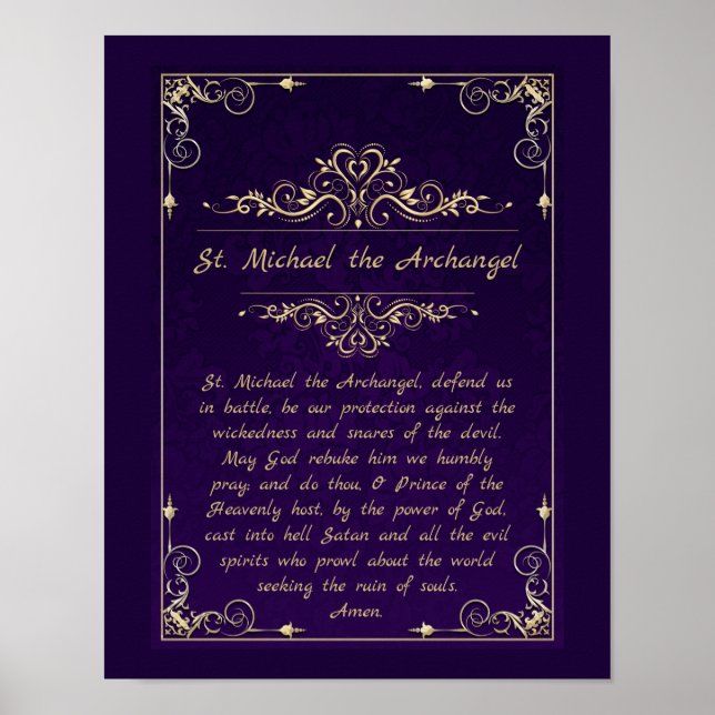 St. Michael, das Erzengel-katholische Gebet Poster (Vorne)