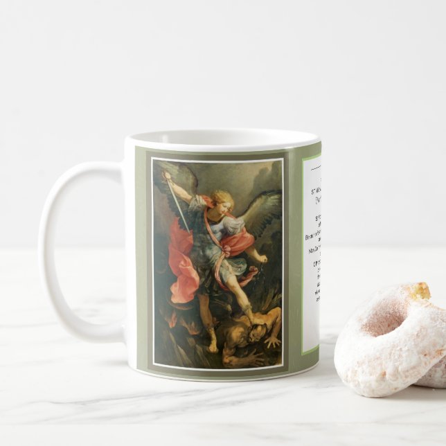 St Michael das Erzengel-starke Gebet Kaffeetasse (Mit Donut)