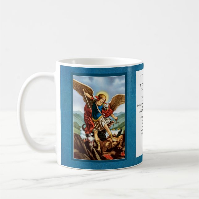 St Michael das Erzengel-starke Gebet Kaffeetasse (Links)