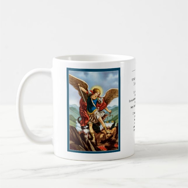 St Michael das Erzengel-starke Gebet Kaffeetasse (Links)