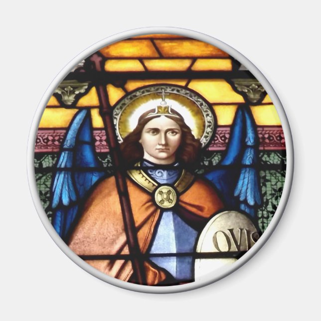 St. Michael Das Erzengelenkefenster Magnet (Vorne)