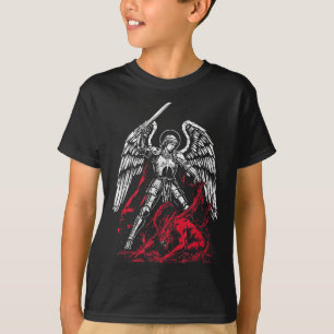 St. Michael der Erzengel besiegt Satan Katholisch  T-Shirt
