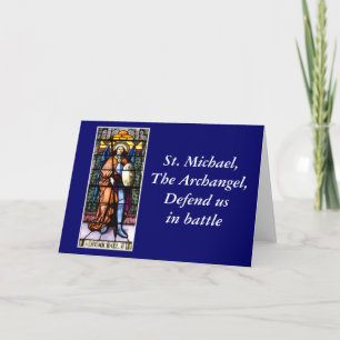 St. Michael Der Erzengel Bleiglasfenster Feiertagskarte