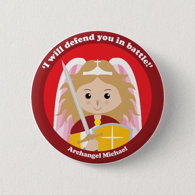 St Michael der Erzengel Button (Vorderseite)
