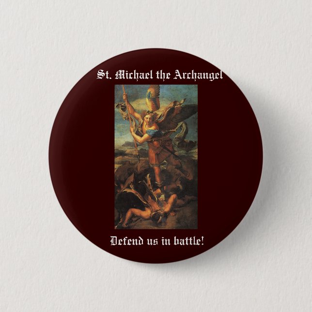St Michael der Erzengel Button (Vorderseite)