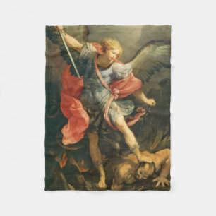 St Michael der Erzengel, der den Teufel besiegt Fleecedecke