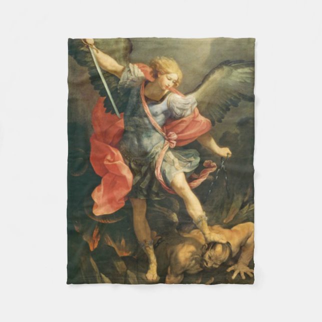 St Michael der Erzengel, der den Teufel besiegt Fleecedecke (Vorderseite)