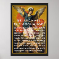 St. Michael der Erzengel Gebet mit weißem Text