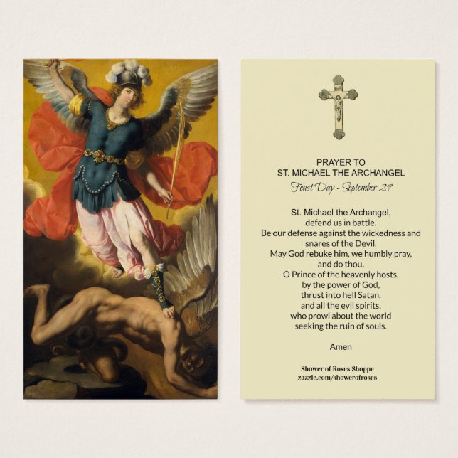 St. Michael der Erzengel Gebetskarte (Vorne & Hinten)