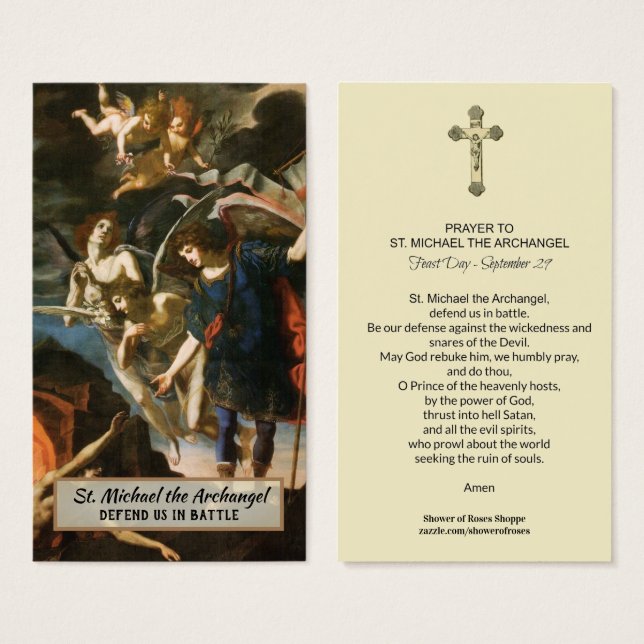 St. Michael der Erzengel Gebetskarte (Vorne & Hinten)