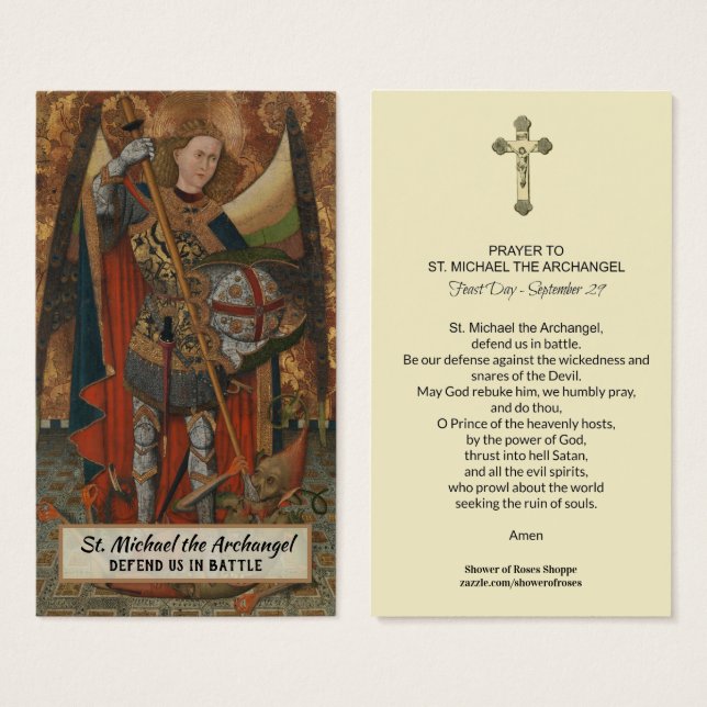 St. Michael der Erzengel Gebetskarte (Vorne & Hinten)