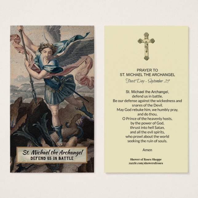 St. Michael der Erzengel Gebetskarte (Vorne & Hinten)
