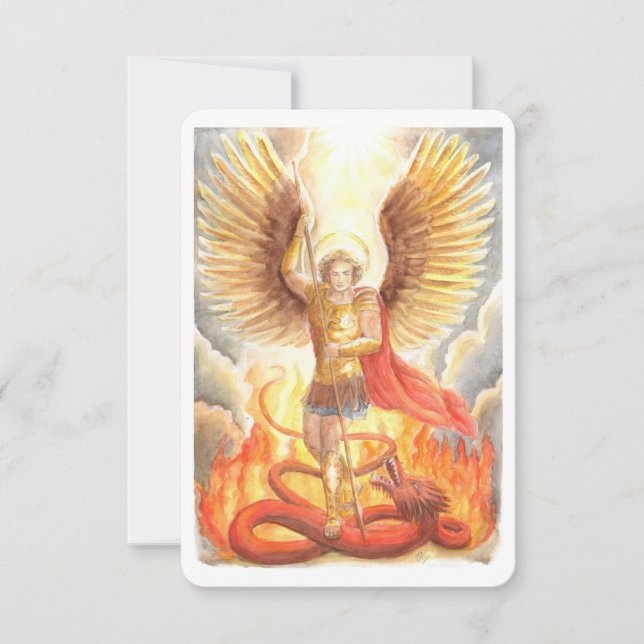 St.Michael der Erzengel Gebetskarte Einladung (Vorderseite)