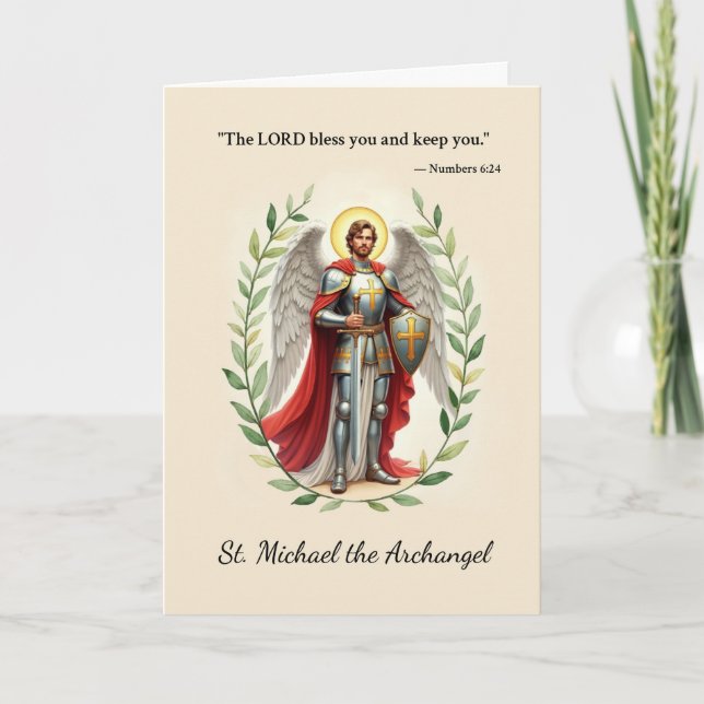 St. Michael, der Erzengel Gottes Frieden und Segnu Karte (Vorderseite)
