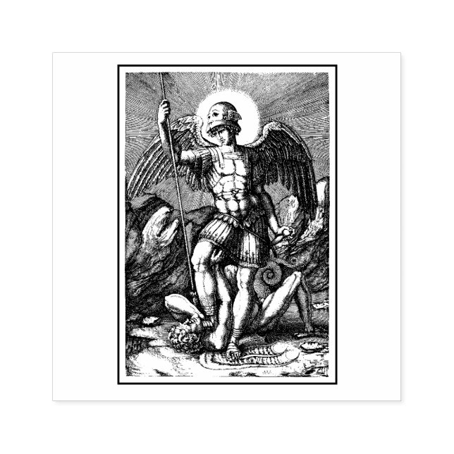 St. Michael, der Erzengel Katholische Religiöse Gummistempel (Prägung)