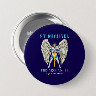 St. Michael der Erzengel katholischer Gebetsbutton Button