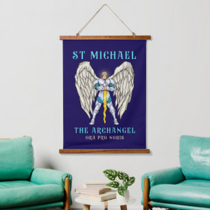 St. Michael der Erzengel Katholisches Gebet Wandteppich Mit Holzrahmen
