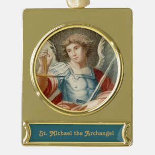 St. Michael der Erzengel (M 010) Banner-Ornament Gold