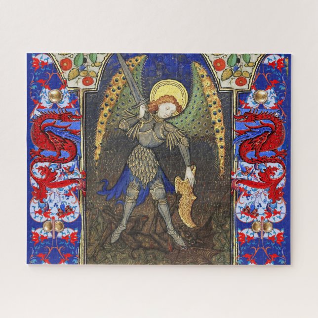 St. Michael der Erzengel mit dem Teufel, Roter Dra Puzzle (Horizontal)