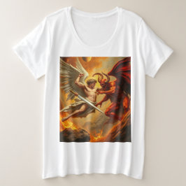 St. Michael, der Erzengel Plus Größe Frauen T-Shir Große Größe T-Shirt
