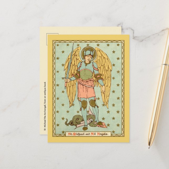 St. Michael der Erzengel (RLS 12) Postkarte (Vorderseite/Rückseite Beispiel)