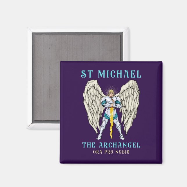 St. Michael der Erzengel römisch-katholisch Magnet (Vorderseite/Rückseite)