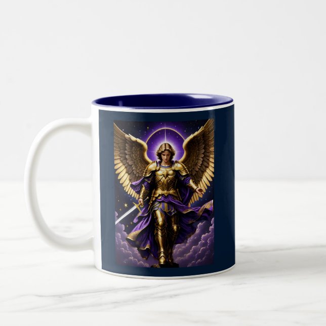 St. Michael der Erzengel römisch-katholisch Zweifarbige Tasse (Links)