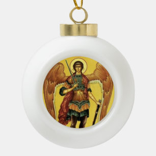 St. Michael der Erzengel Russisches Symbol Keramik Kugel-Ornament
