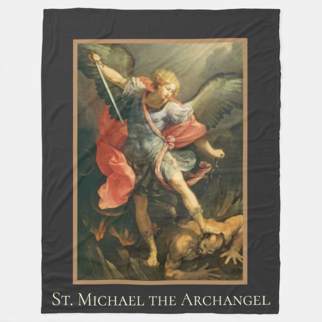St Michael der Erzengel verteidigen uns im Kampf Fleecedecke (Vorderseite)