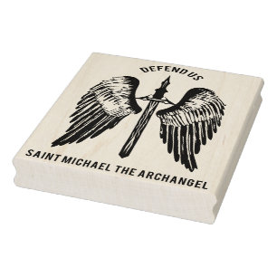 St. Michael der Erzengel Verteidiger uns Gummistempel