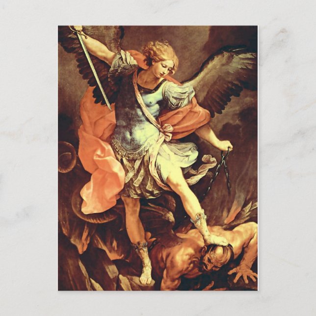 St. Michael der Erzengel von Reni Postkarte (Vorderseite)