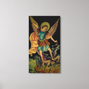 St Michael der Erzengel wickelte Leinwand-Druck Leinwanddruck