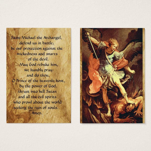 St. Michael, die Erzengel-Gebetskarte (Vorne & Hinten)