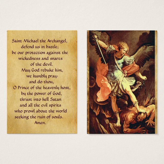St. Michael, die Erzengel-Gebetskarte (Vorne & Hinten)