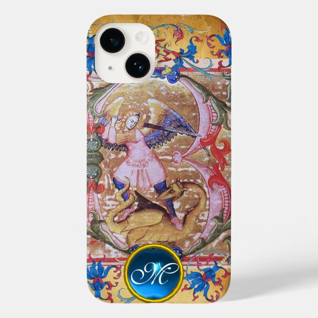 St. Michael, die Erzengel Monogram Antique Floral Case-Mate iPhone Hülle (Rückseite)