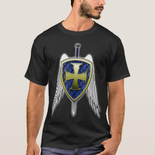 St Michael - Drache-Skala-Schild T-Shirt