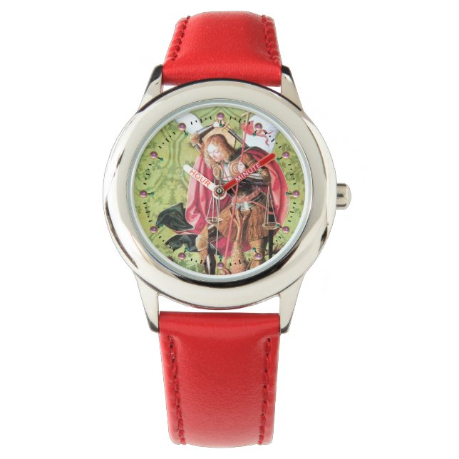 ST. MICHAEL , DRAGON UND JUSTIZ ARMBANDUHR (Vorderseite)