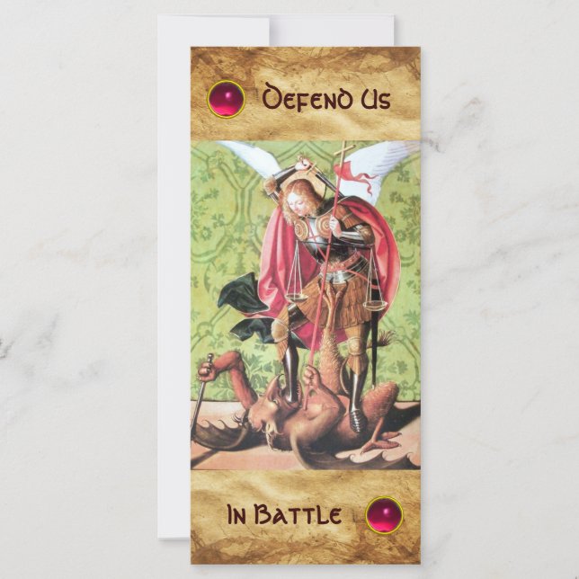 ST. MICHAEL,DRAGON UND JUSTIZ-Belegekarte (Vorderseite)