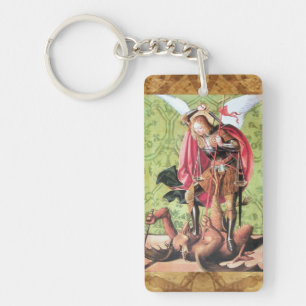 ST. MICHAEL, DRAGON UND JUSTIZ SCHLÜSSELANHÄNGER
