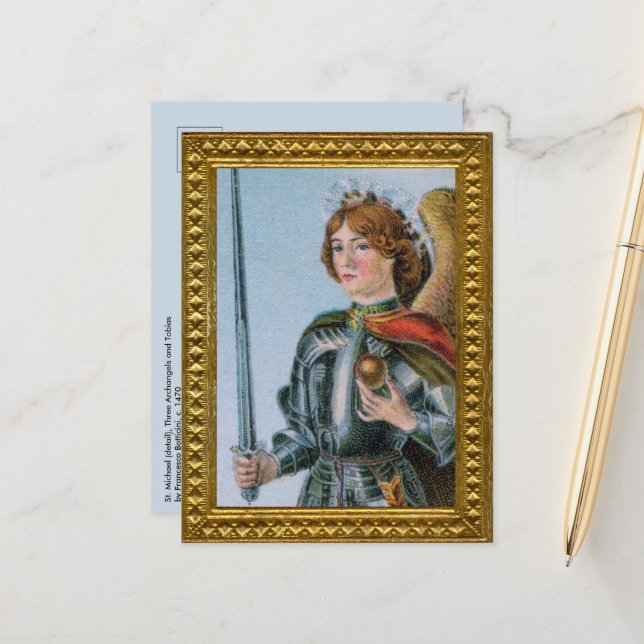 St. Michael, Erzengel (Detail; M 017) Postkarte (Vorderseite/Rückseite Beispiel)