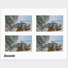 St. Michael, Erzengel (Detail; M 017) Rechteckiger Aufkleber