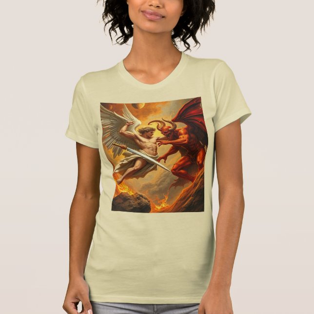 St. Michael, Erzengel Frauen-T-Shirt T-Shirt (Vorderseite)