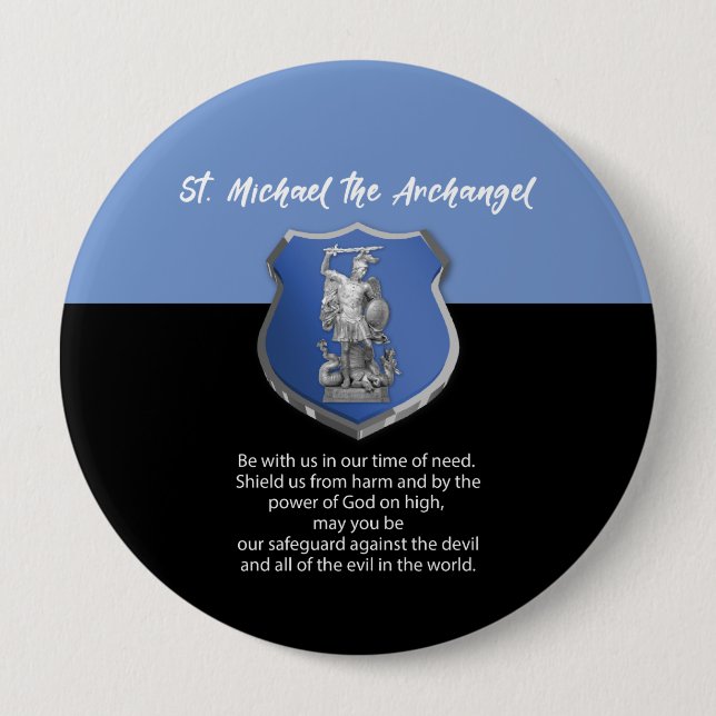 St. Michael Erzengel Gebet Ich denke an Dich Button (Vorderseite)